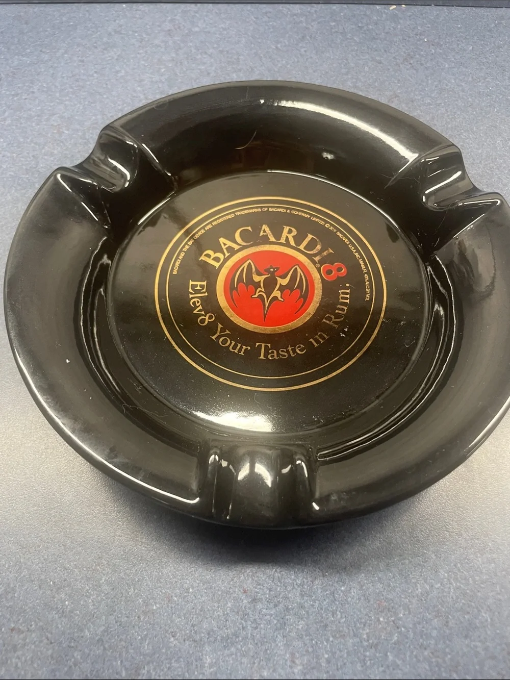 Black Logo Ceramic Ashtray - Black